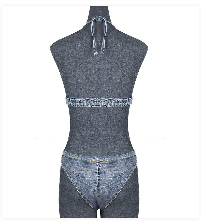 European American Denim Bandage Bikini – Sexy Women's Swimsuit 2024 Collection