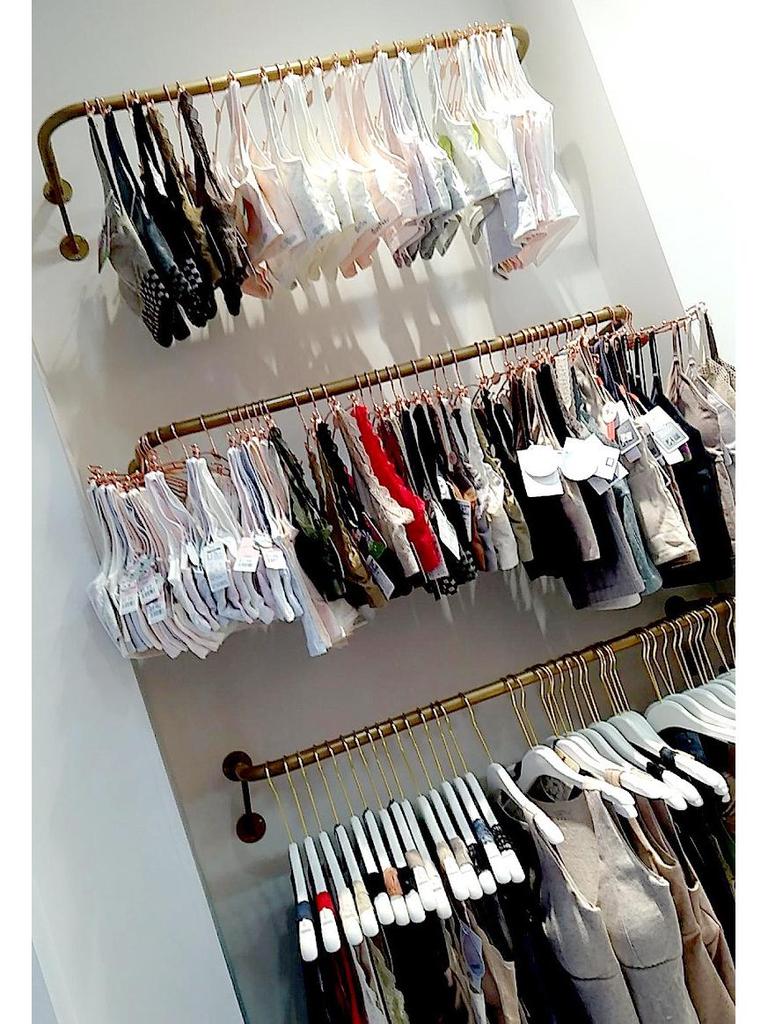 Wall-Mounted Clothing Display Rack for Women's and Children's Wear Stores