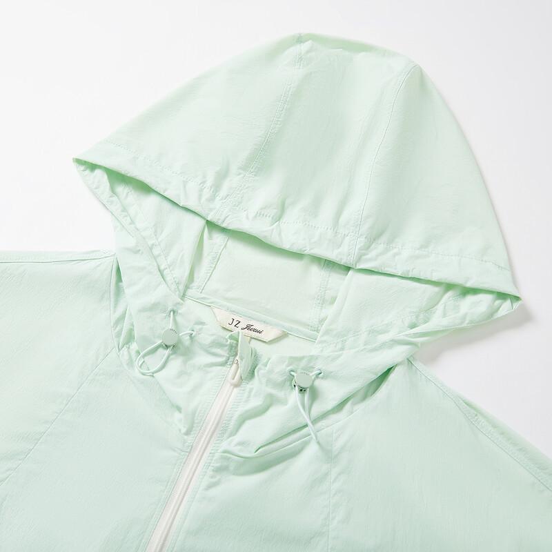 JUZUI Women's Mint Green Lightweight Hooded Jacket
