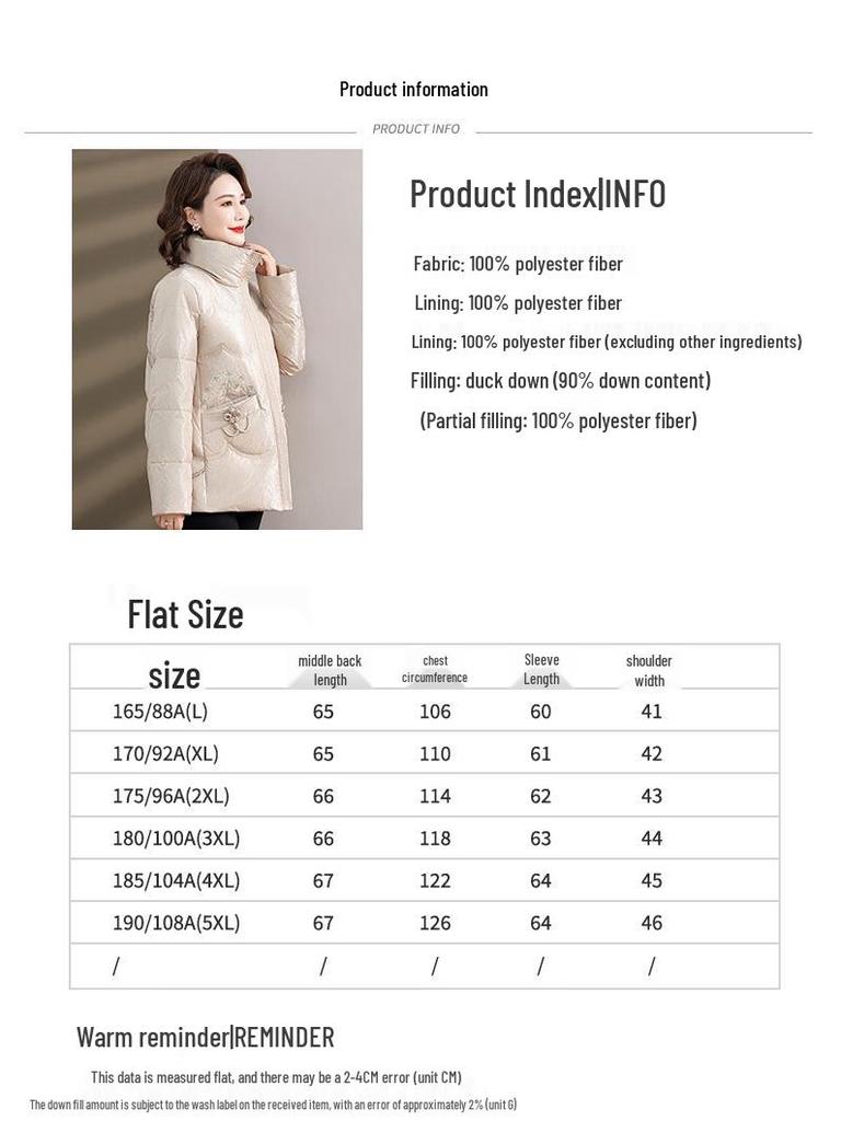 SNOWFLYING Women's Mid-Aged Short Winter Down Jacket X301421708F