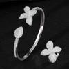 Exquisites Luxus-Blumen-Zirkonia-Armband-Ring-Set Geeignet für tägliche Reisen, Party, Bankett-Mode-Zirkon