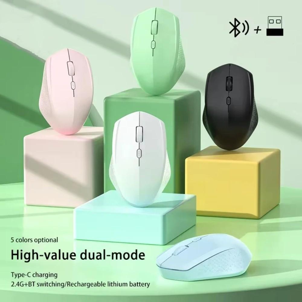 Dual-Mode Laptop Wireless Mouse Silent 2.4G Bluetooth Cordless Mouse  Office