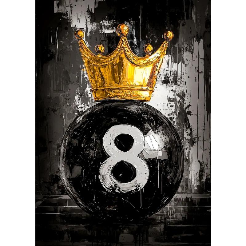 Piłka nożna Koszykówka Baseball Złota Korona Plakat Druk Malarstwo na Płótnie Graffiti z Piłką Sztuka Ścienna Obraz do Salonu Dekoracja Domu