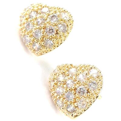 [F6928] - Gold Plated Earrings 'Love Divine' White Gold
