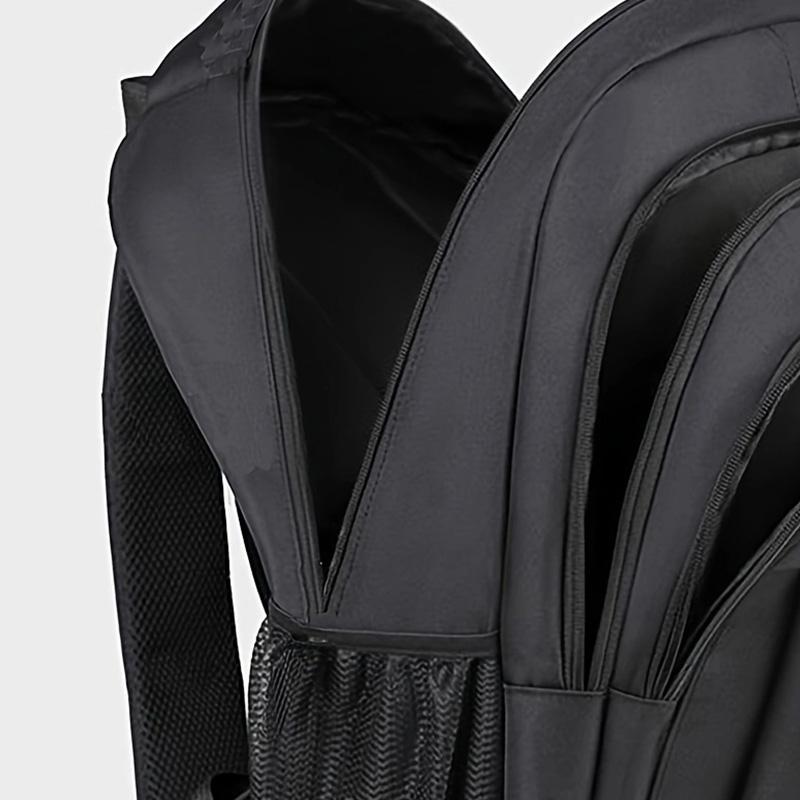 Casual Solid Black Travel Backpack, Shock Resistant Notebook Rucksack for Teenagers, Office Staff and Outdoor Hiking