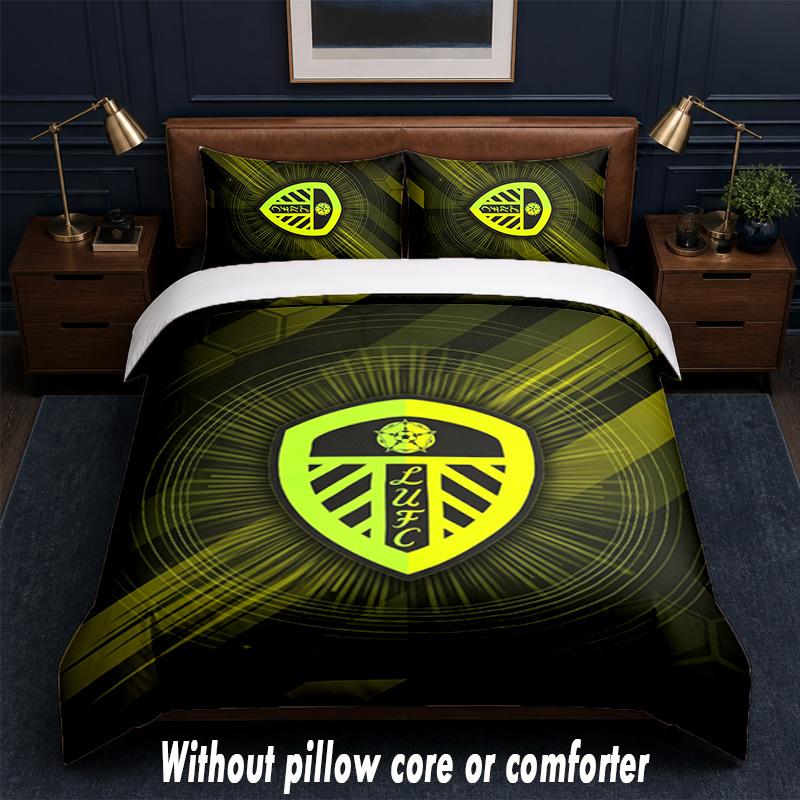 Juego de Ropa de Cama con Diseño del Leeds United 1 Funda Nórdica + 2 Fundas de Almohada Suave Transpirable Ropa de Cama para el Hogar