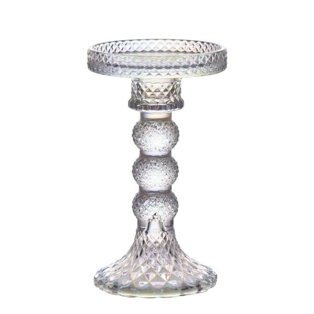 Creative Christmas Light Luxury High Footed Glass Candleholder Home Candleholder Base Romantic Wedding Table Creative Home Decor