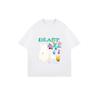 Oversized T Shirt Black Beast Axe Graphic Print With Bunny And Butterflies Design For Casual Wear