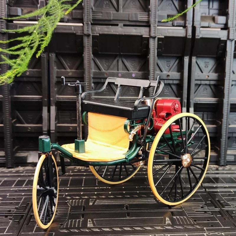 1/12 1886 Vintage Classic Car No.1 Alloy Car Model Simulation Tricycle Toy for Children Gift Collection F499