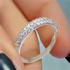 New Shiny Crystal CZ Female Trendy  Rings for Women Engagement Bands Dainty Delicate Lady Wedding Accessories Aesthetic Jewelry