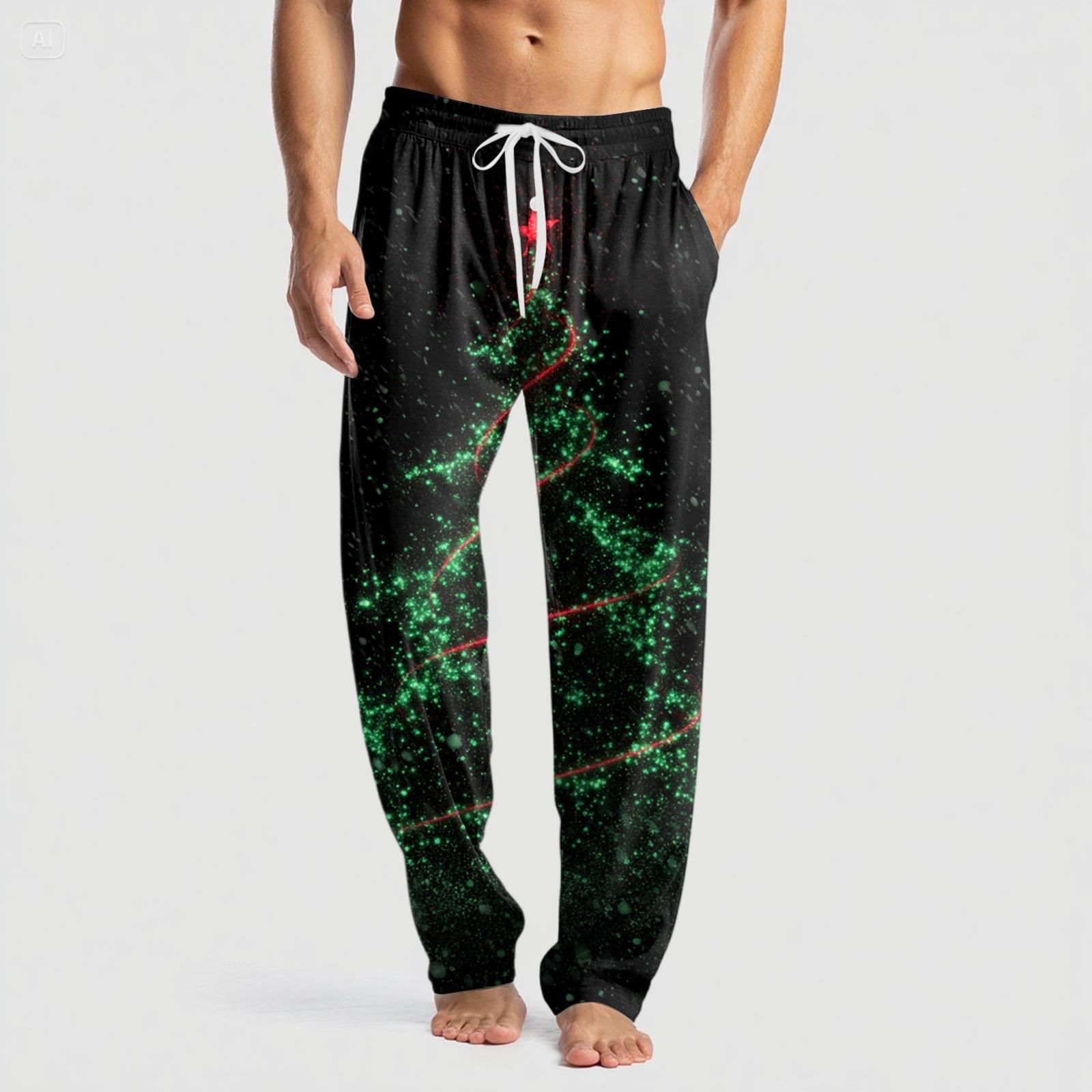 

Мужские вязаные модные брюки с принтом, карманами, повседневные, пижамные XL золотой