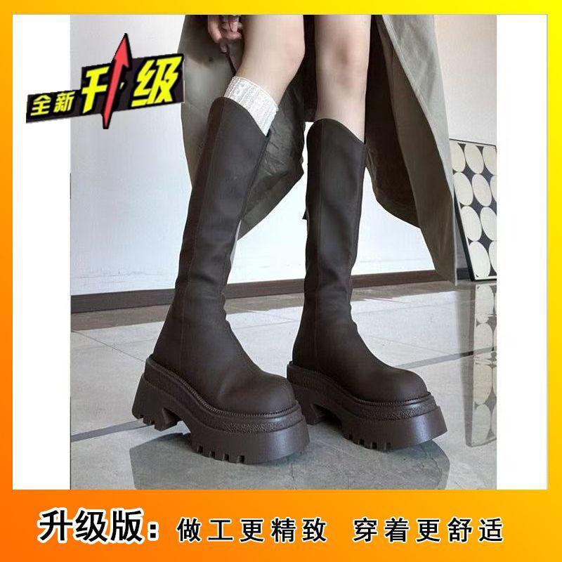 

Ботинки Одиночные ботинки Толстые ботинки Высокие ботинки Флис Рыцарские ботинки Маленький Человек Ботфорты Женские 2025 Осень и Зима 40