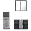 3 Piece Bathroom Furniture Set Grey Sonoma Particleboard