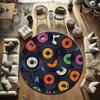 Tapis de sol décoratif personnalisé en forme de disque vinyle Antidérapant Rétro Musique pour Salon Studio
