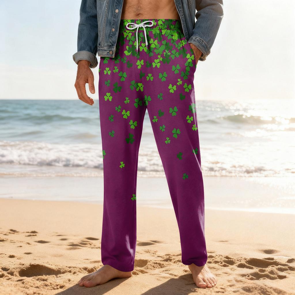 Men's Home Soft Pajama Pants Drawstring With Pockets Casual Sports Pants