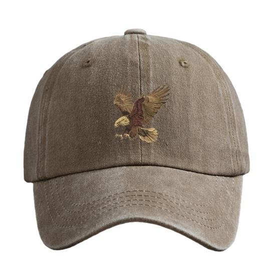 Embroidery Eagle Pattern Back Buckle Style Baseball Baseball Hat Adjustable Retro Distressed Cap хаки