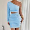 JPNTKY Vestidos Casuales de Moda para Mujer Verano Primavera Color Sólido Estampado