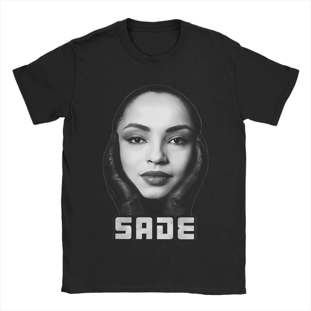 Men T-Shirts S-Sade Adu Singer Vintage 100% Cotton Tee Shirt Short Sleeve T Shirt Crewneck Clothes Plus Size