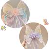 New Cute Big Bow Princess Style Girl Woven Hair Strap Hair Clip and Long Tail Metal Spring Buckle Hair Clip