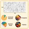 Thanksgiving Coloring Poster/Tablecloth,Giant Paper Thanksgiving Coloring Banner Games and Family Activities, for Thanks Giving Decorations,
