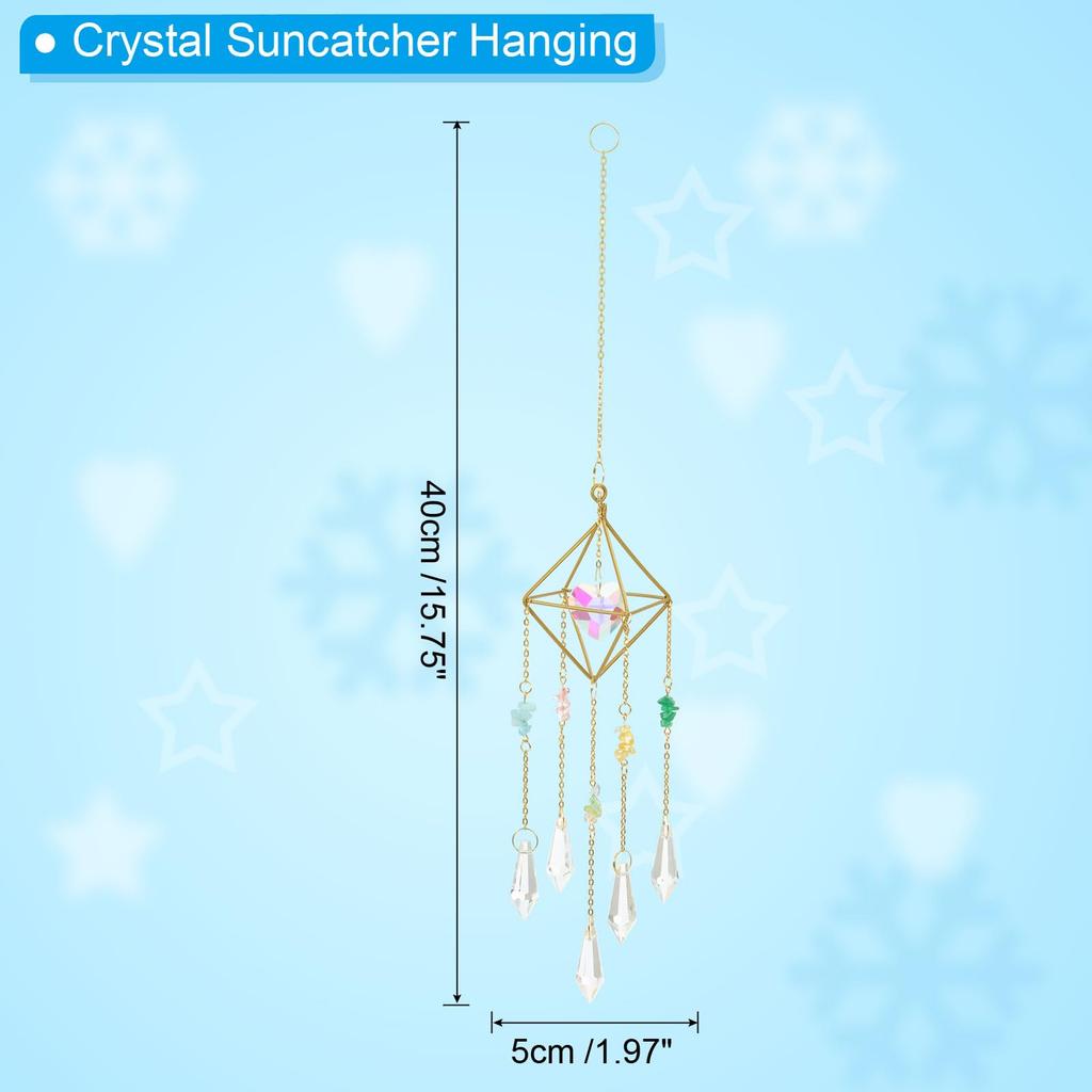 PATIKIL Window Hanging Crystal Suncatcher Rainbow Pendant Maker with Chain, Prism Ornament for Home, Garden, Wedding Party Decoration, Clear