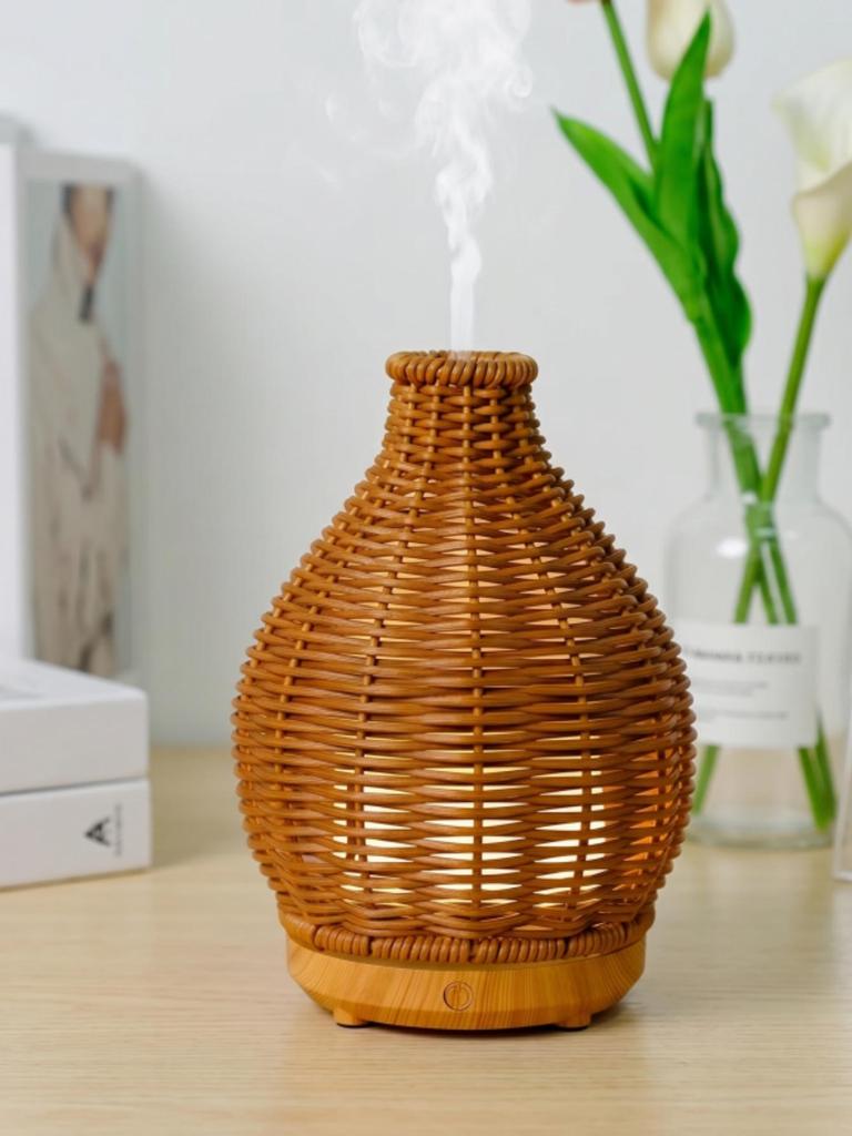 Chestnut Hollow Rattan Vase-Shaped Smart Ultrasonic Humidifier & Aroma Diffuser