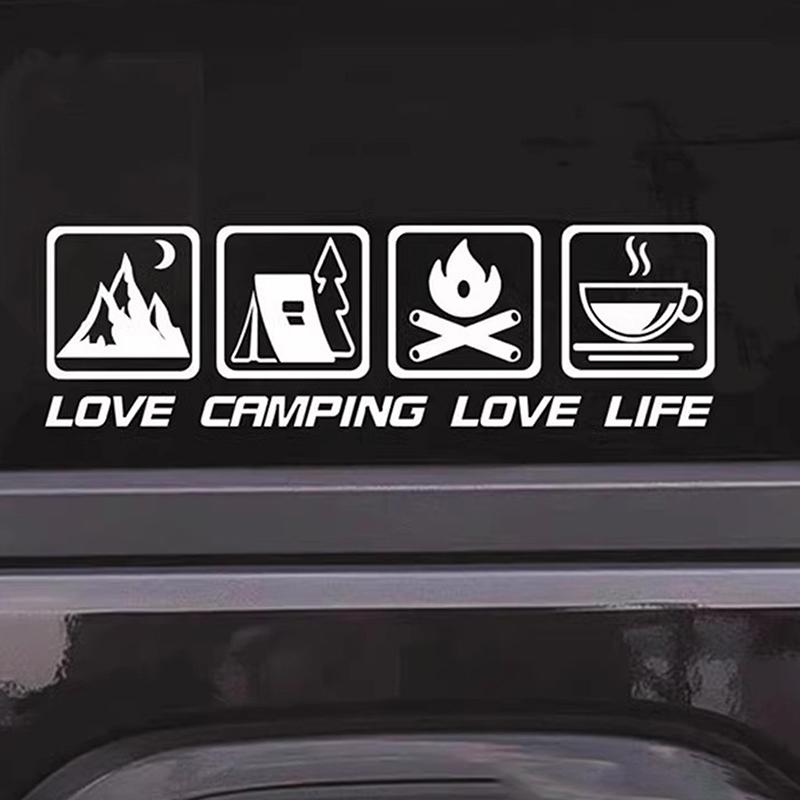 Love Camping, Love Life. Car Sticker Decoration Waterproof For Window And Bumper Stickers Of Cars, Trucks And Motorcycles
