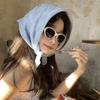 Lattice Fresh Floral Headband Silk Women Hair Band Elegant Summer Triangle Headscarf  Travel