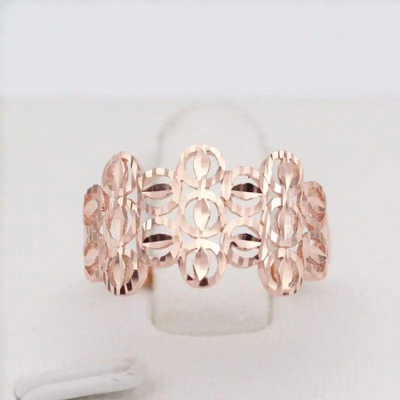 Purple Gold Wide Version Hollow Ring Simple Fashion Personality Temperament Color Gold Plated Rose Gold Ring