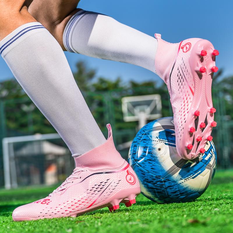 Unisex High Top Elastic Sock Mouth Football Shoes Outdoor Long Nail Sports Football Boots Large Size Youth Sports Kids Football Boots