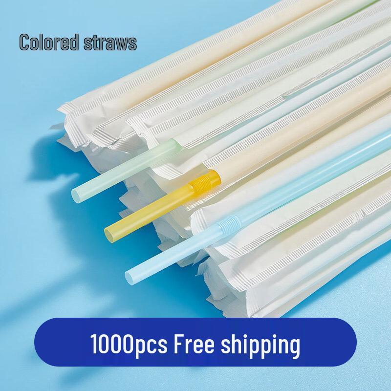 ZISIZ 1000-Piece Foldable Disposable Plastic Straws