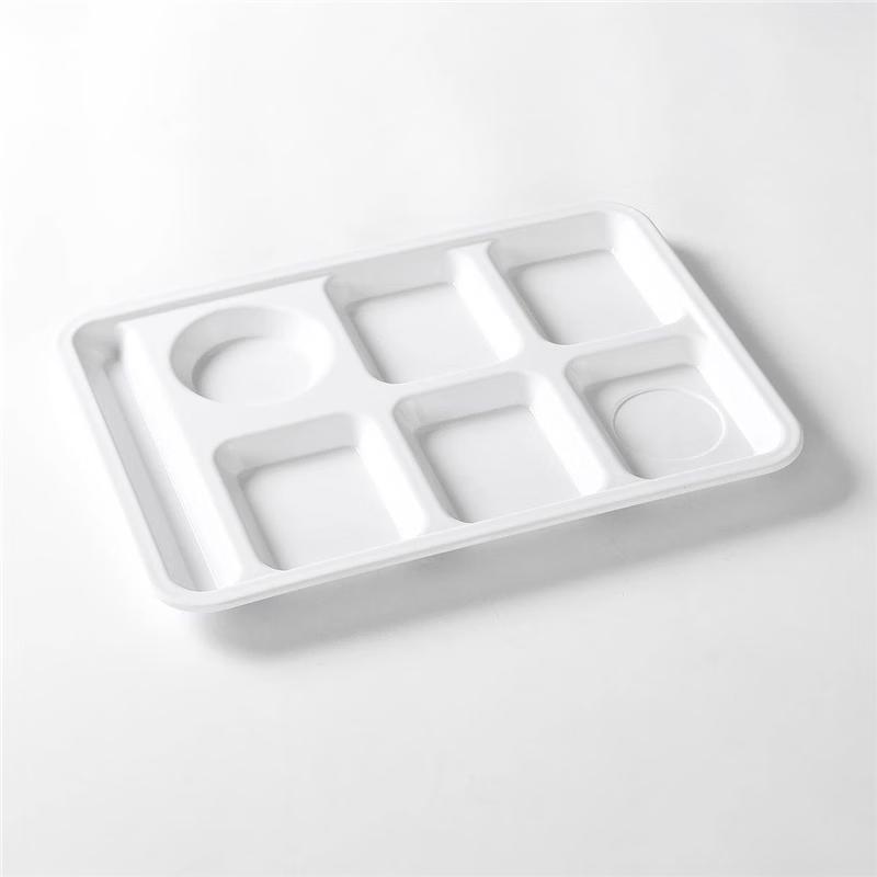Faust White Melamine Divided Meal Prep Plate