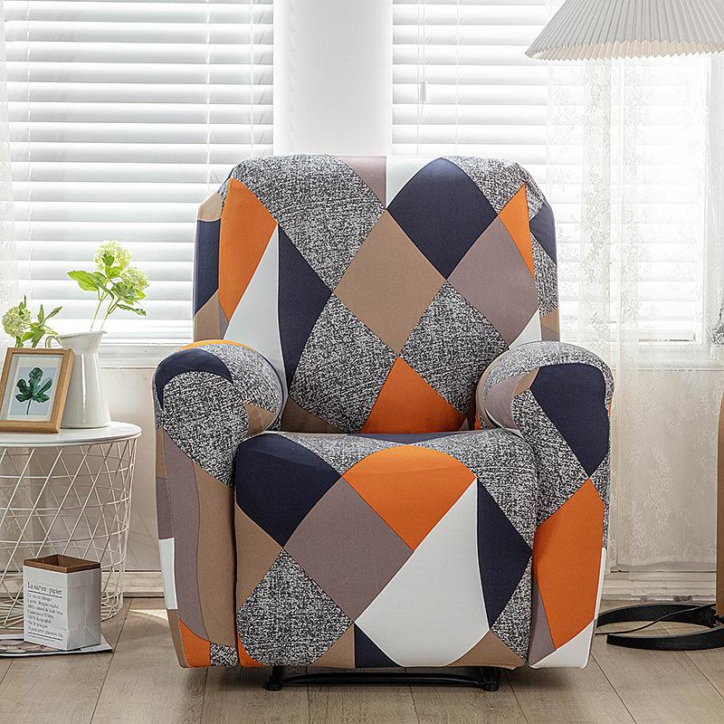 Elastic Printed Fabric All-Inclusive Recliner Cover Rocking Chair Cover Sofa Cover Protective Cover Single Function Recliner Cover
