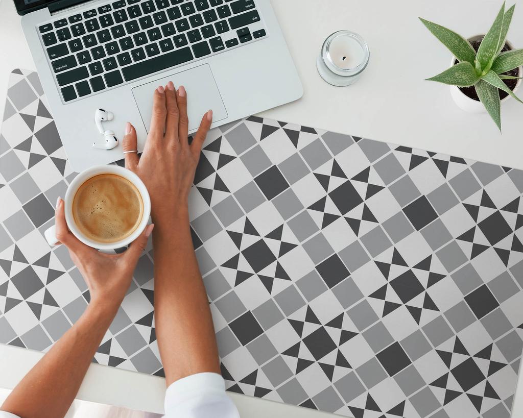 Decorative Desk Mat with Geometric Star Pattern 100x50 Cm