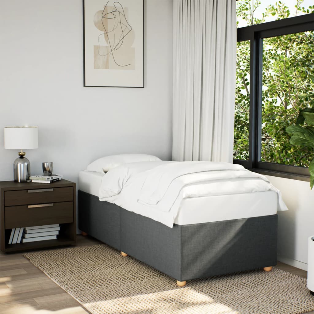 Bed Frame without Mattress Dark Grey 100 x 200 cm Fabric