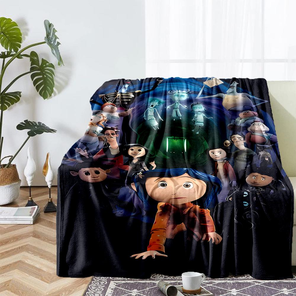 Coraline Theme Printed Blanket - Perfect for Couch, Bed, Travel & Outdoor Use | Machine Washable, Cozy & Durable.