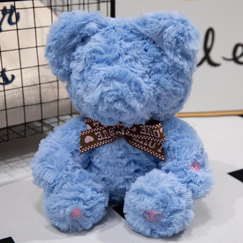 

Cute cute glowing bear teddy bear doll plush toy hug bear doll girl soothing doll 25cm（0.25kg） синий