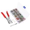 804Pcs Snap Fasteners Kit Sewing Button Punching Machine Hand Pressing Pliers Tools 9.5mm