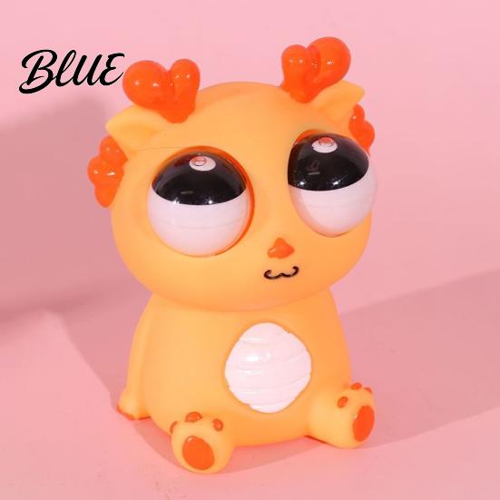 Dragon Stress Reliever Popping Eye Squeeze Toy Anxiety Relief Sitting Cartoon Child-friendly Pinch Sensory Soft Ball Animal Fidget