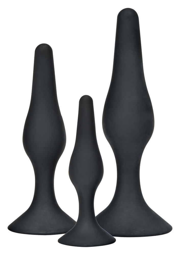 Lot de 3 plugs silicone Curvy Noirs - ANAL PLAY TOYJOY - Plugs Débutant & Kits
