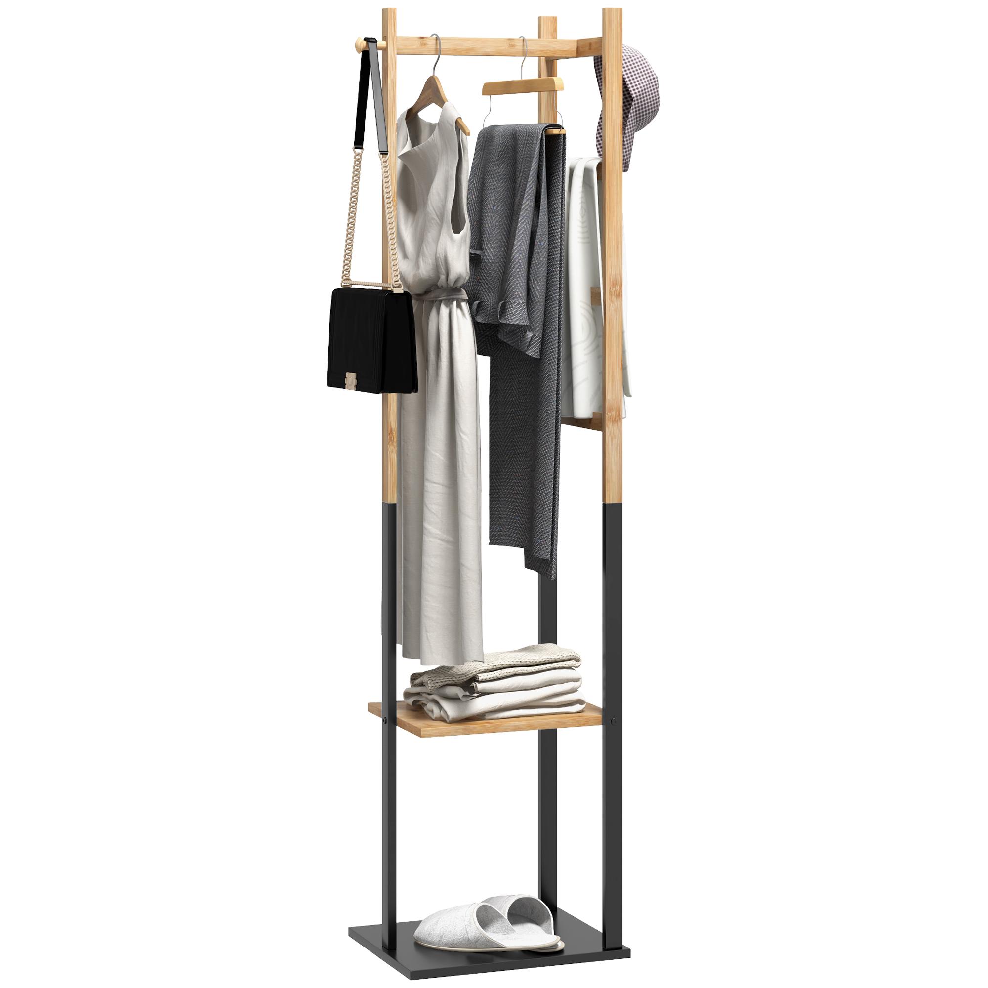 Bamboo Clothes Rack, Wooden Coat Stand