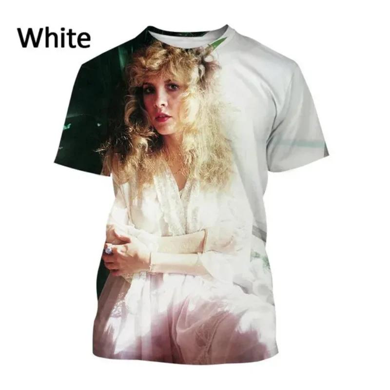 Móda Dámské Oblečení Nový Rock Zpěvačka Stevie Nicks 3D Potisk Tričko Osobnost Hip Hop Street Unisex Oversized Tričko