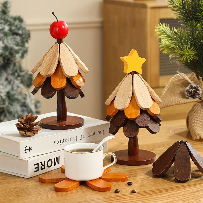 2026 NEW Tree Insulation Mat Solid Wood Dining Table Anti Scalding Mat Pot Mat Festival Gift Creative and Personalized Home Decoration