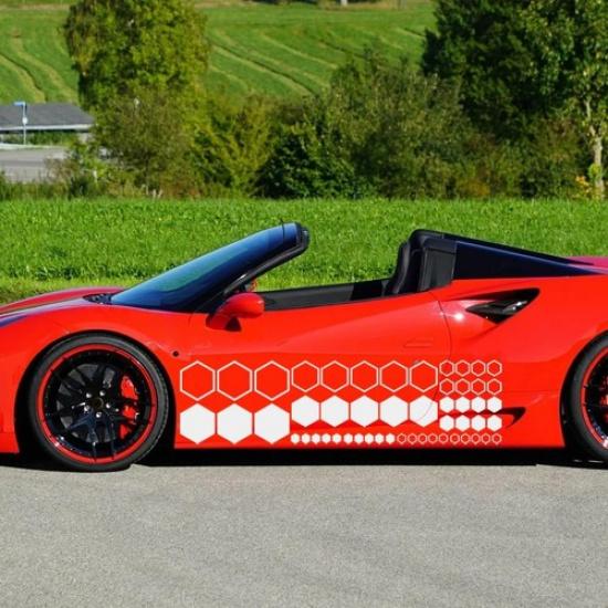 52 PCS Honeycomb Decals Vinyl Hexagonal Graphics Sticker Car -White