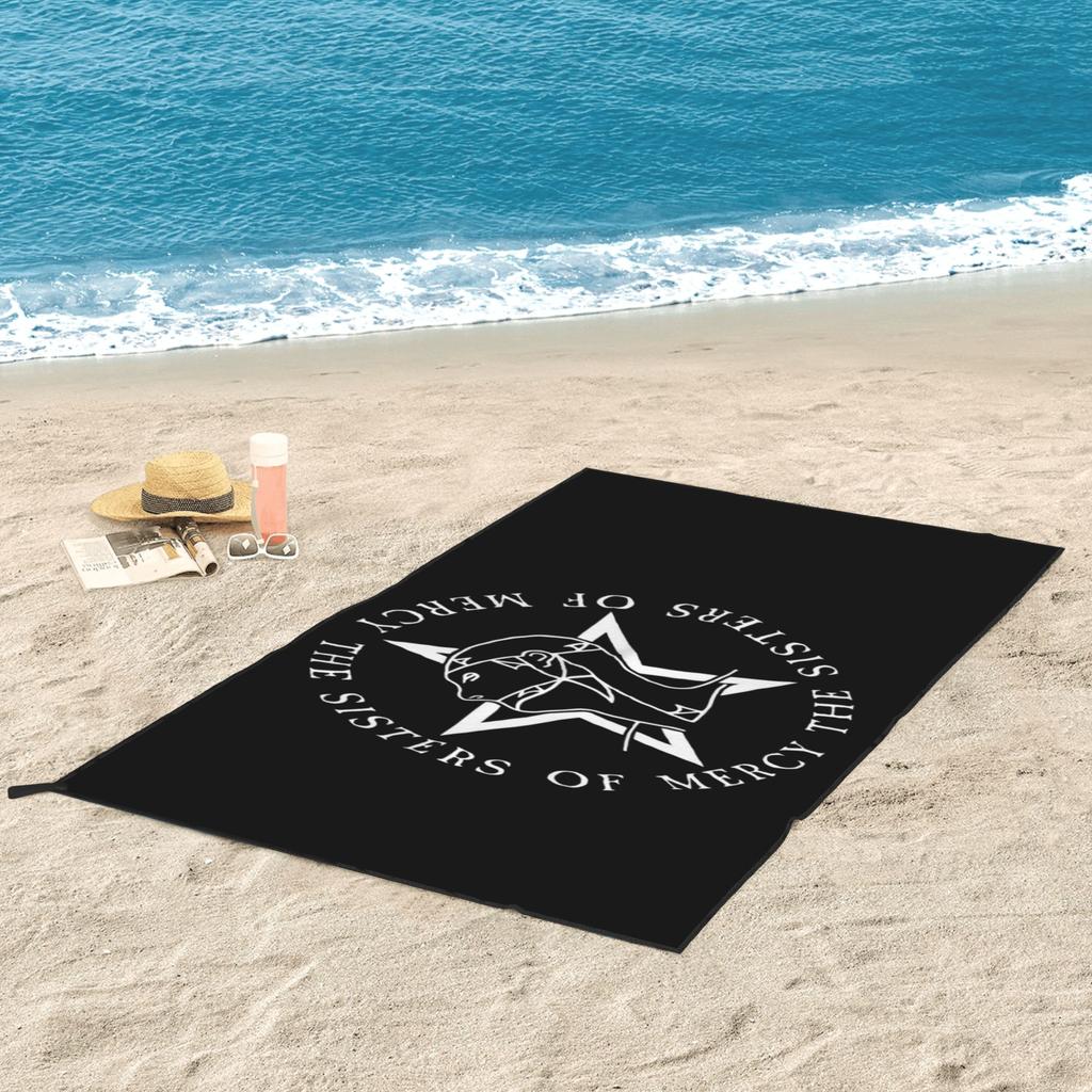 Rundes Textlogo Goth The Sisters Of Mercy Strandtuch Weiche Mikrofaser Schnelltrocknend Saugfähig Schnelltrocknende Handtücher Zum Schwimmen