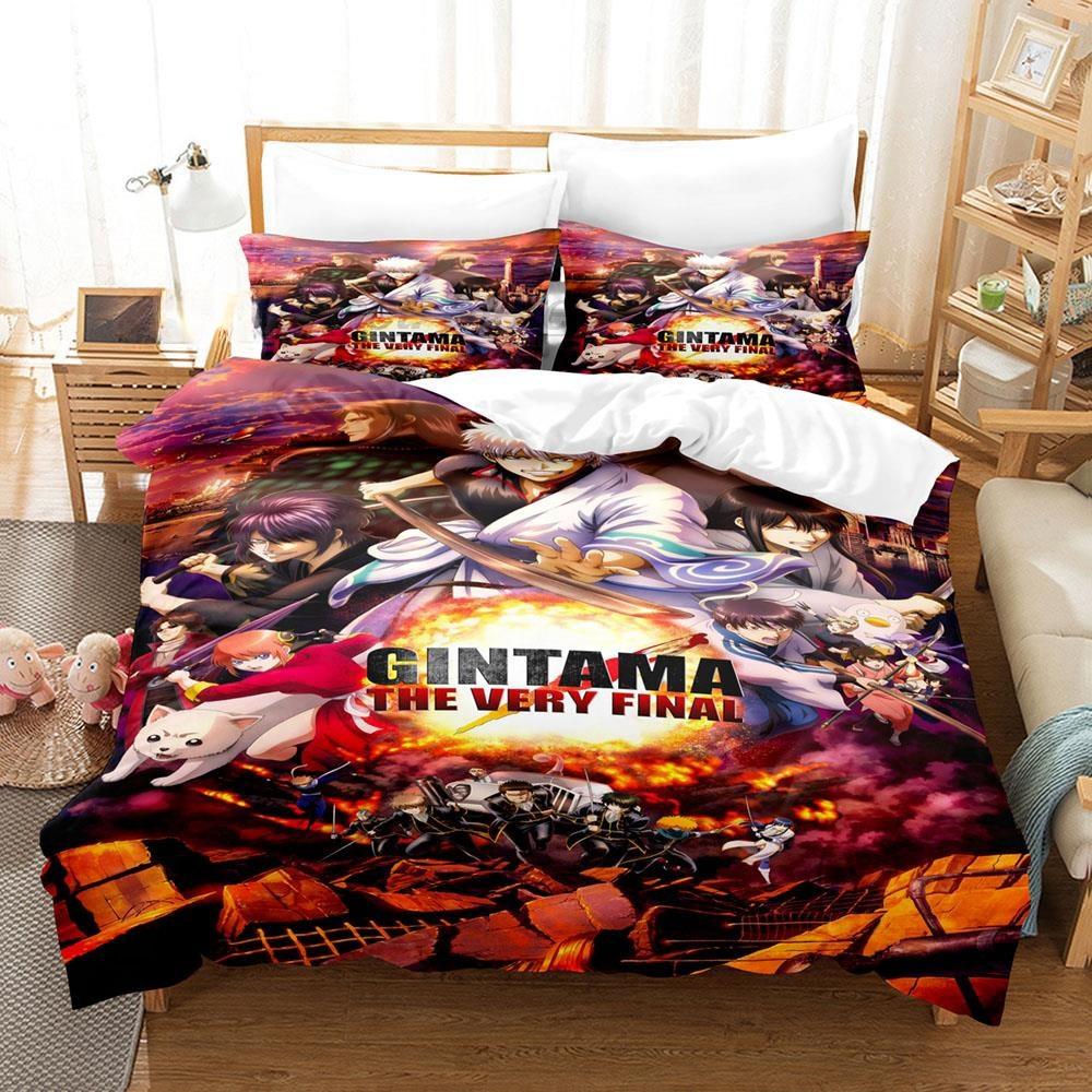 Fashion 3D Anime Bed Sheet Set Gintama Bedding Set Single Twin Full Queen King Size Bed Set Adult Kid Bedroom Duvet Cover Sets