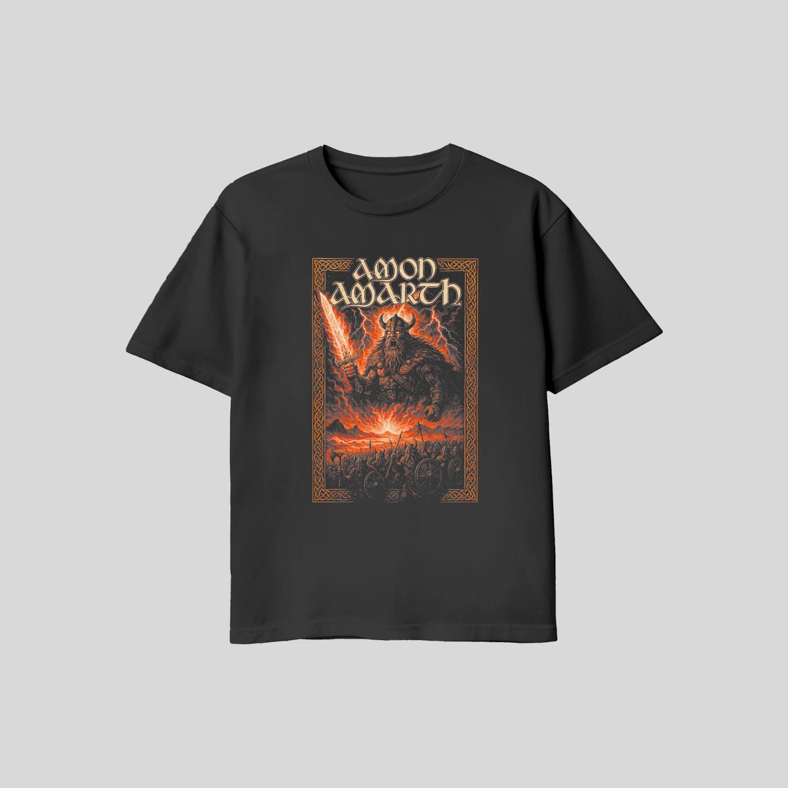 Unisex Adult Casual Graphic Amon Amarth Viking T Shirt Gildan XL L ... S