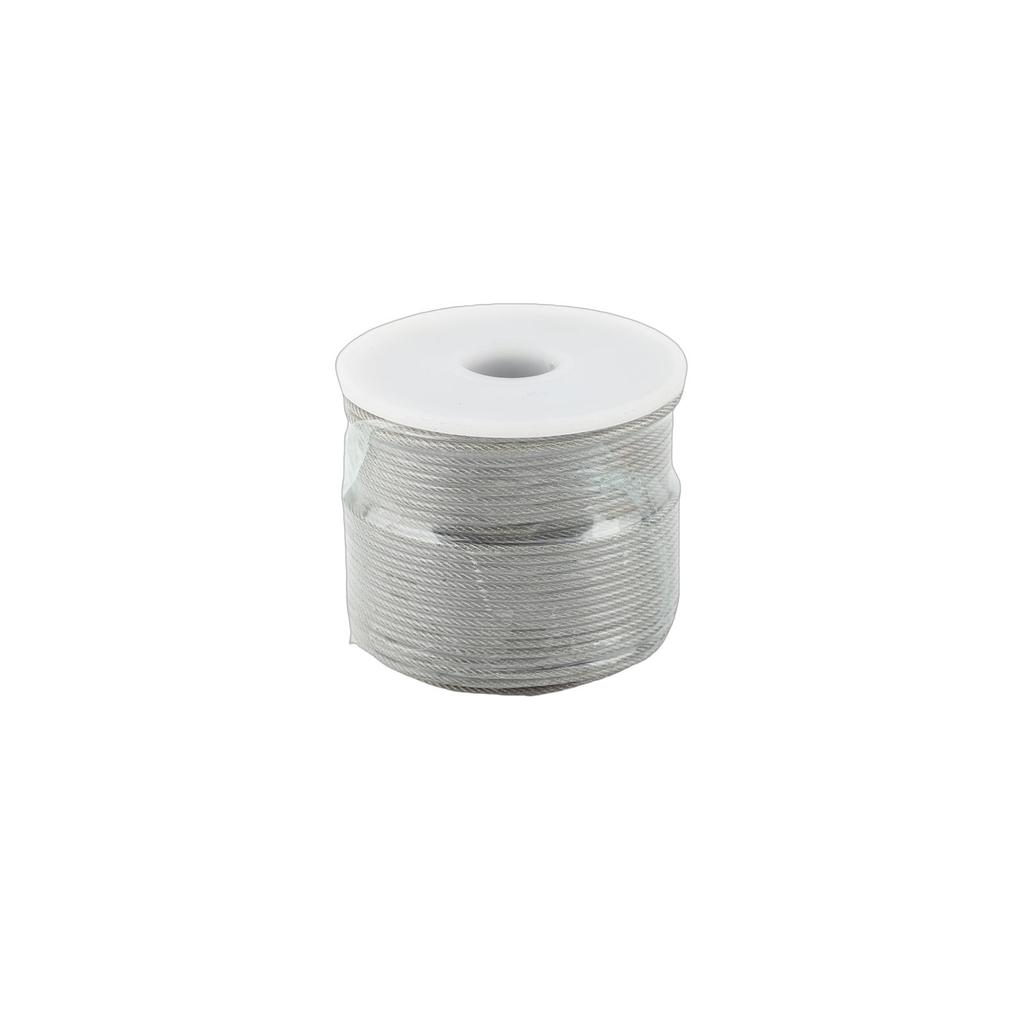 304 Stainless Steel Cable Kit 7x7 Strands Ethylene Coated Wire Rope for Outdoor String Light Fencing Deck Railing 50M
