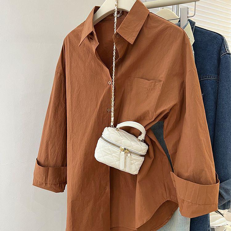 

Women s Blue Layered Long-Sleeve Shirt Jacket - Casual Spring/Autumn 2025 Design XS (70-80 jin)
