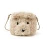 Cartoon Plush Bear Bag For Women With Large Capacity Soft Knit Material For Daily Use